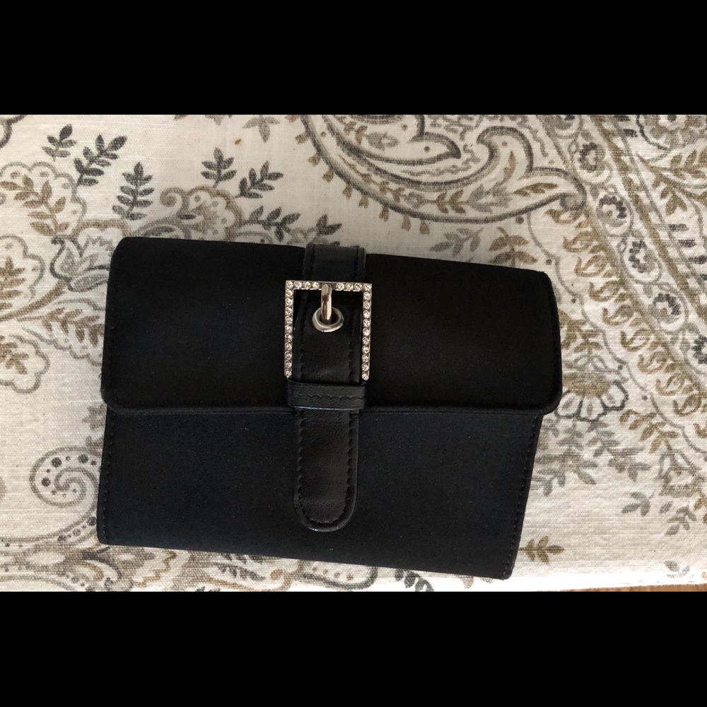 Express black wallet satin material on outside